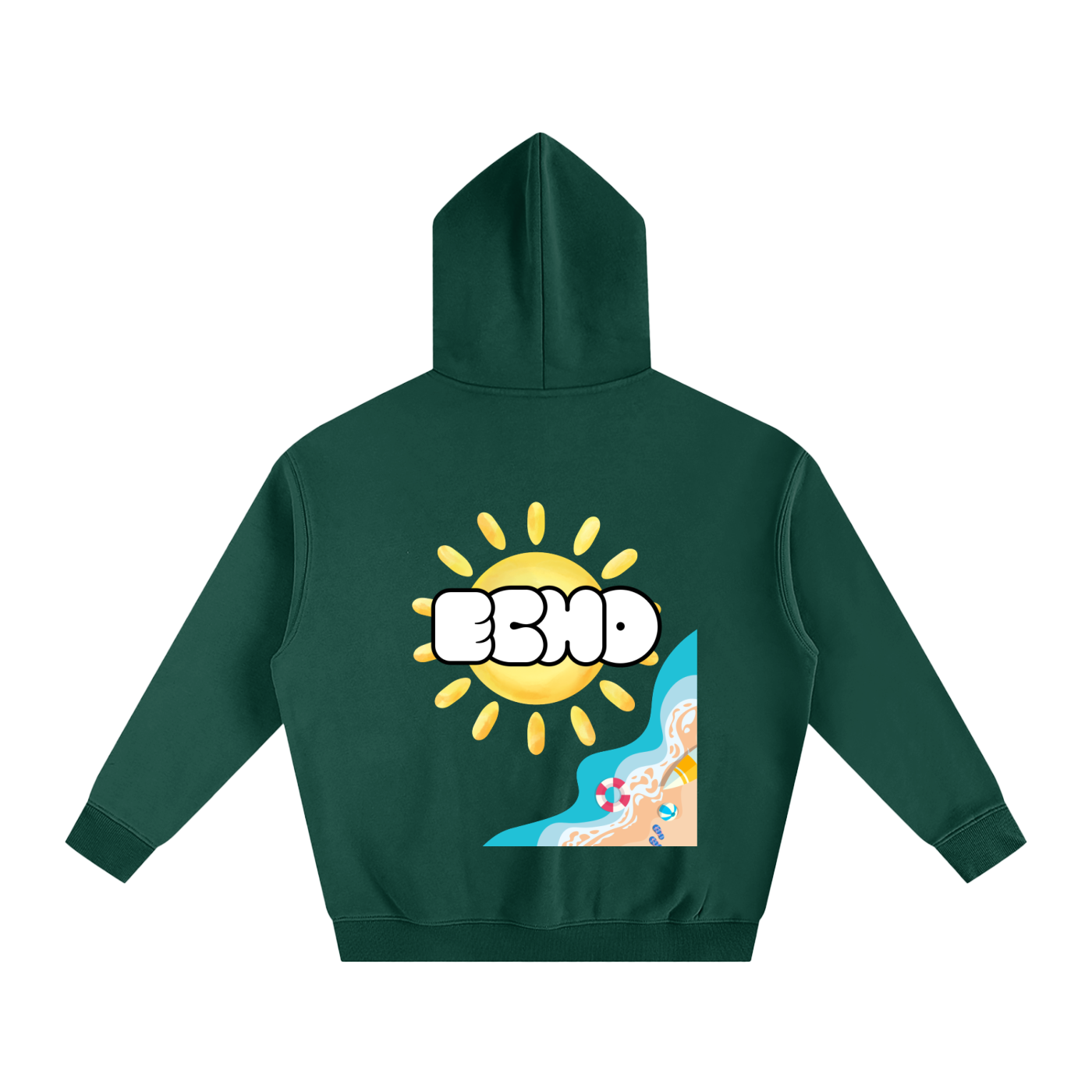 ECHO Oversized Fleeced Hoodie Waves