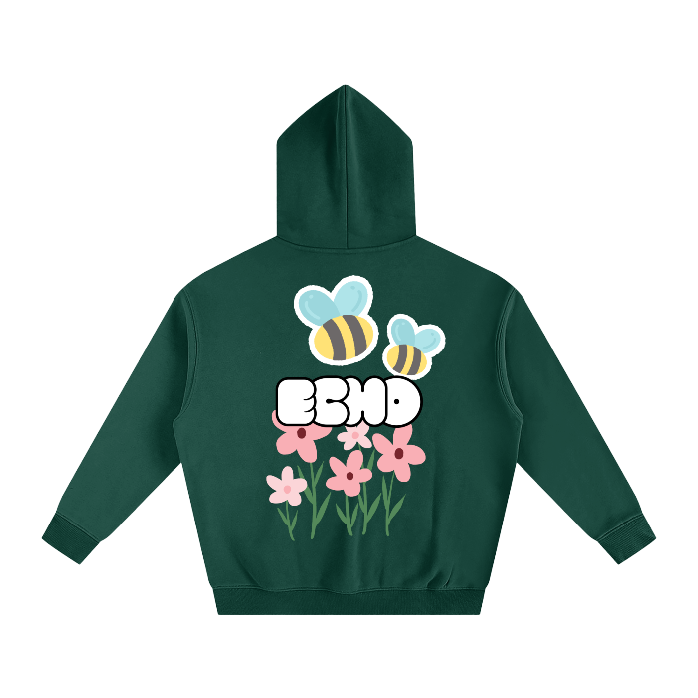 ECHO Oversized Fleeced Hoodie Spring Flowers