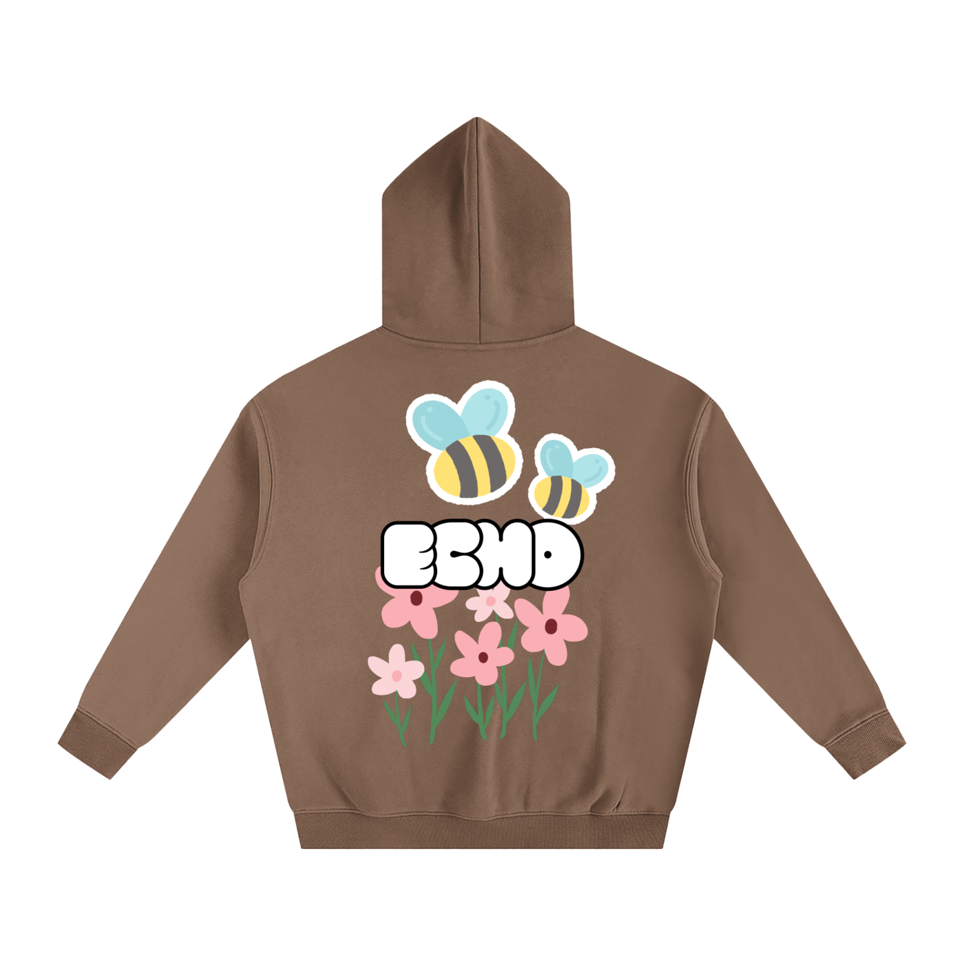 ECHO Oversized Fleeced Hoodie Spring Flowers
