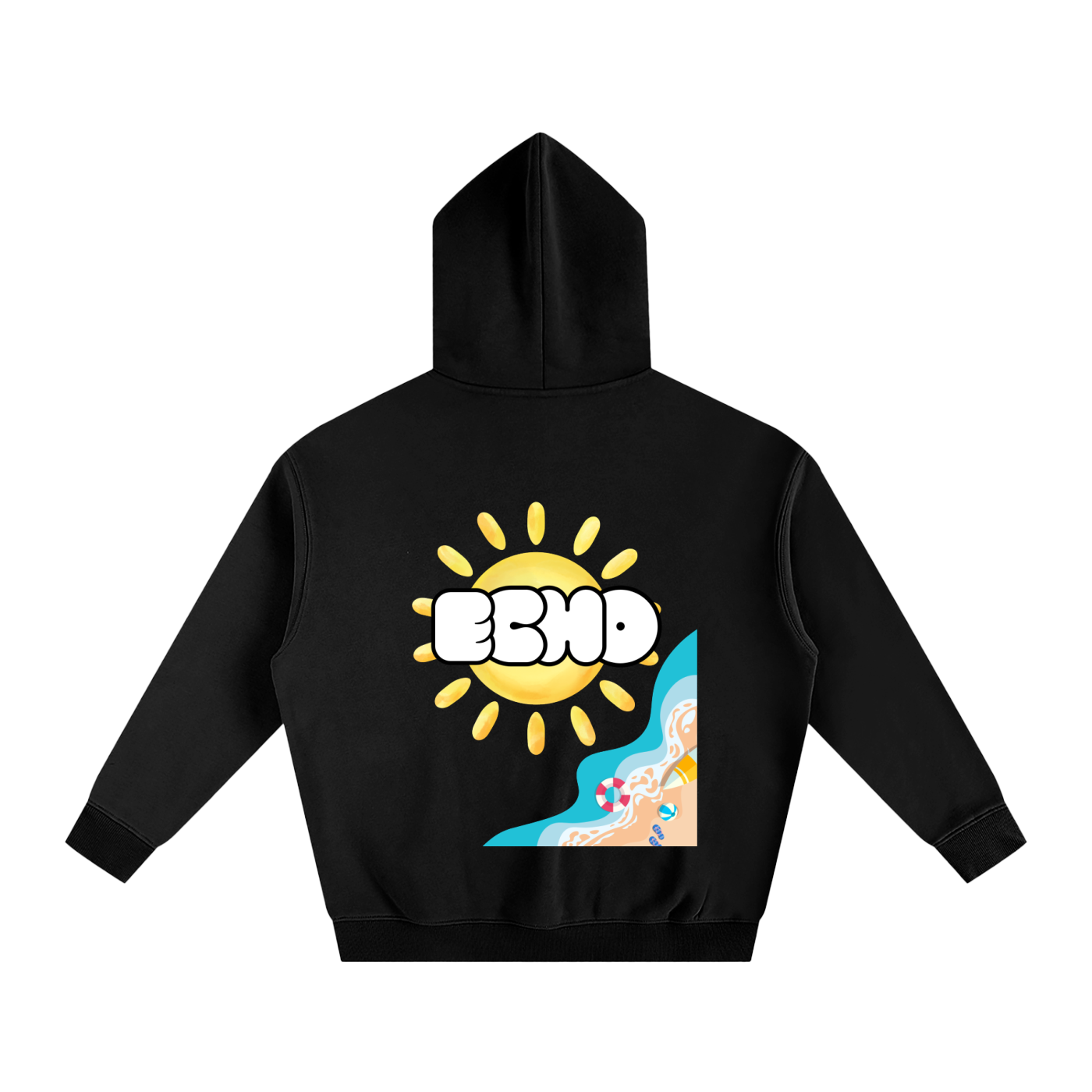 ECHO Oversized Fleeced Hoodie Waves