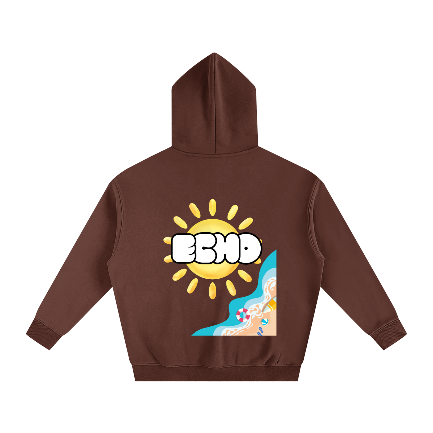 ECHO Oversized Fleeced Hoodie Waves
