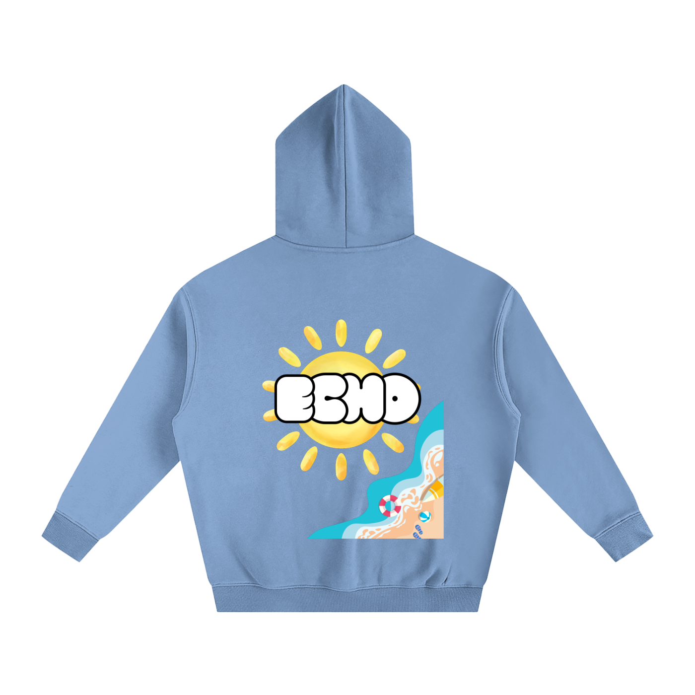 ECHO Oversized Fleeced Hoodie Waves