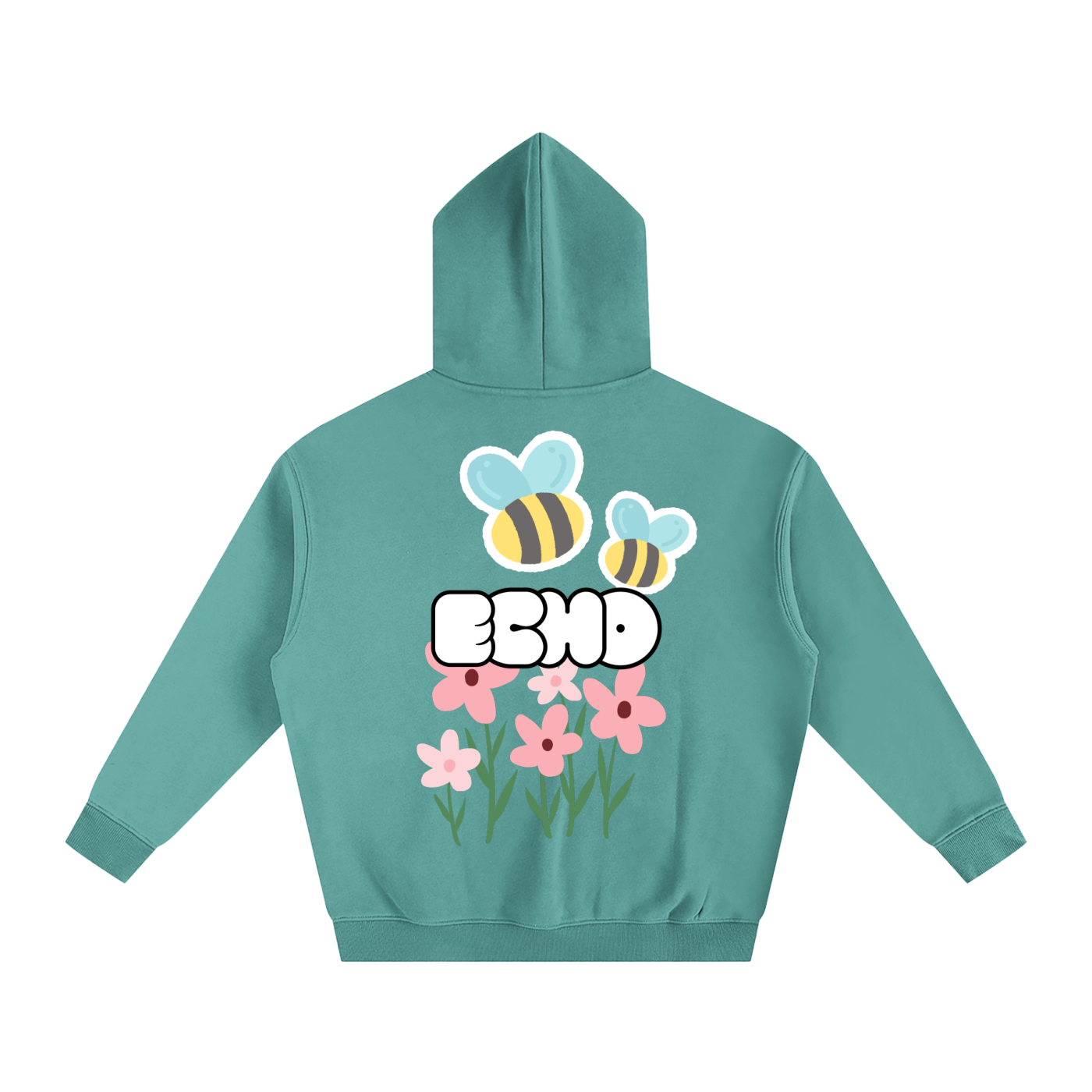 ECHO Oversized Fleeced Hoodie Spring Flowers