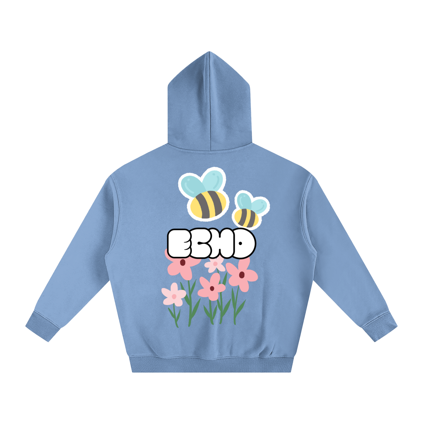 ECHO Oversized Fleeced Hoodie Spring Flowers