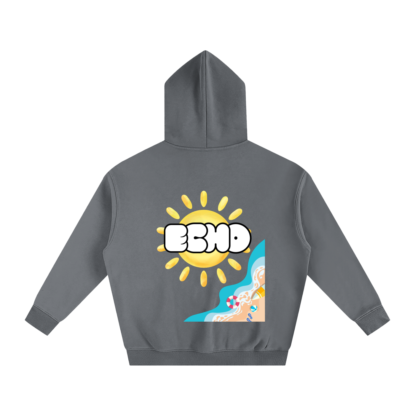 ECHO Oversized Fleeced Hoodie Waves