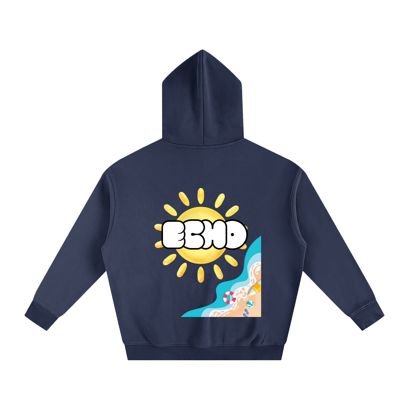 ECHO Oversized Fleeced Hoodie Waves