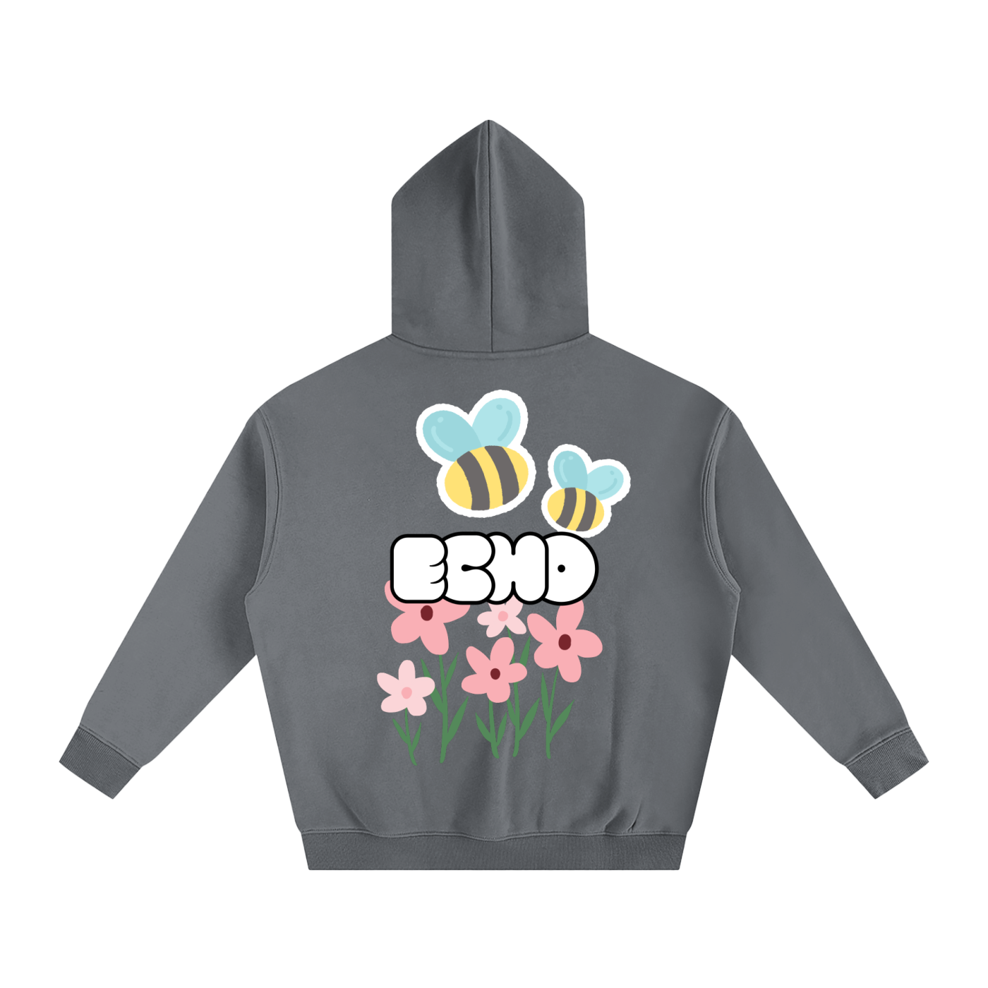 ECHO Oversized Fleeced Hoodie Spring Flowers