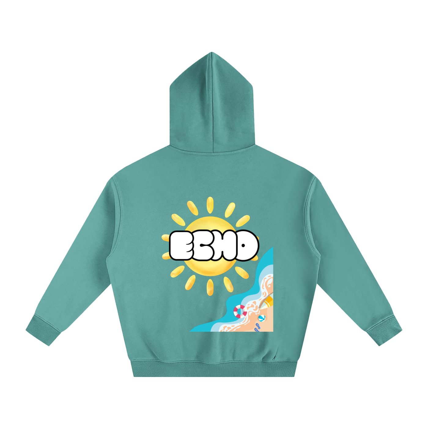 ECHO Oversized Fleeced Hoodie Waves