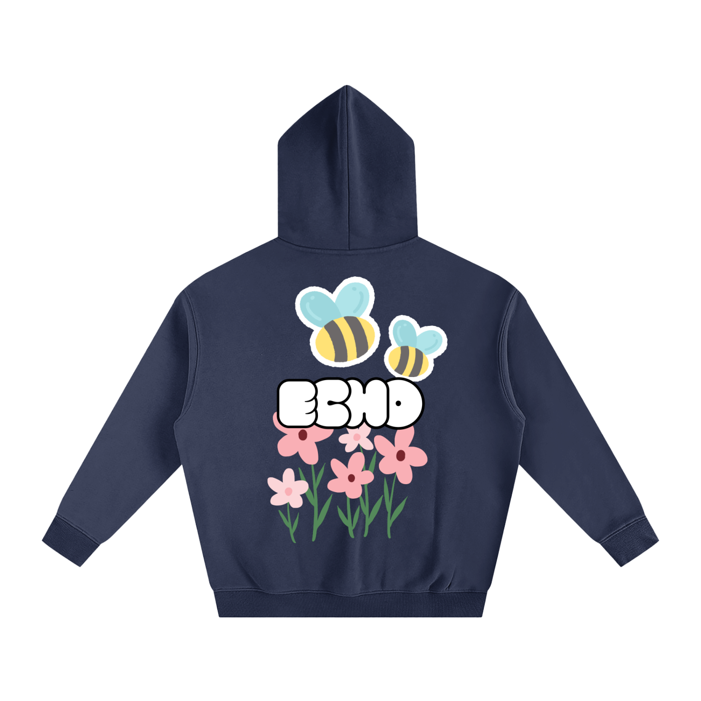 ECHO Oversized Fleeced Hoodie Spring Flowers