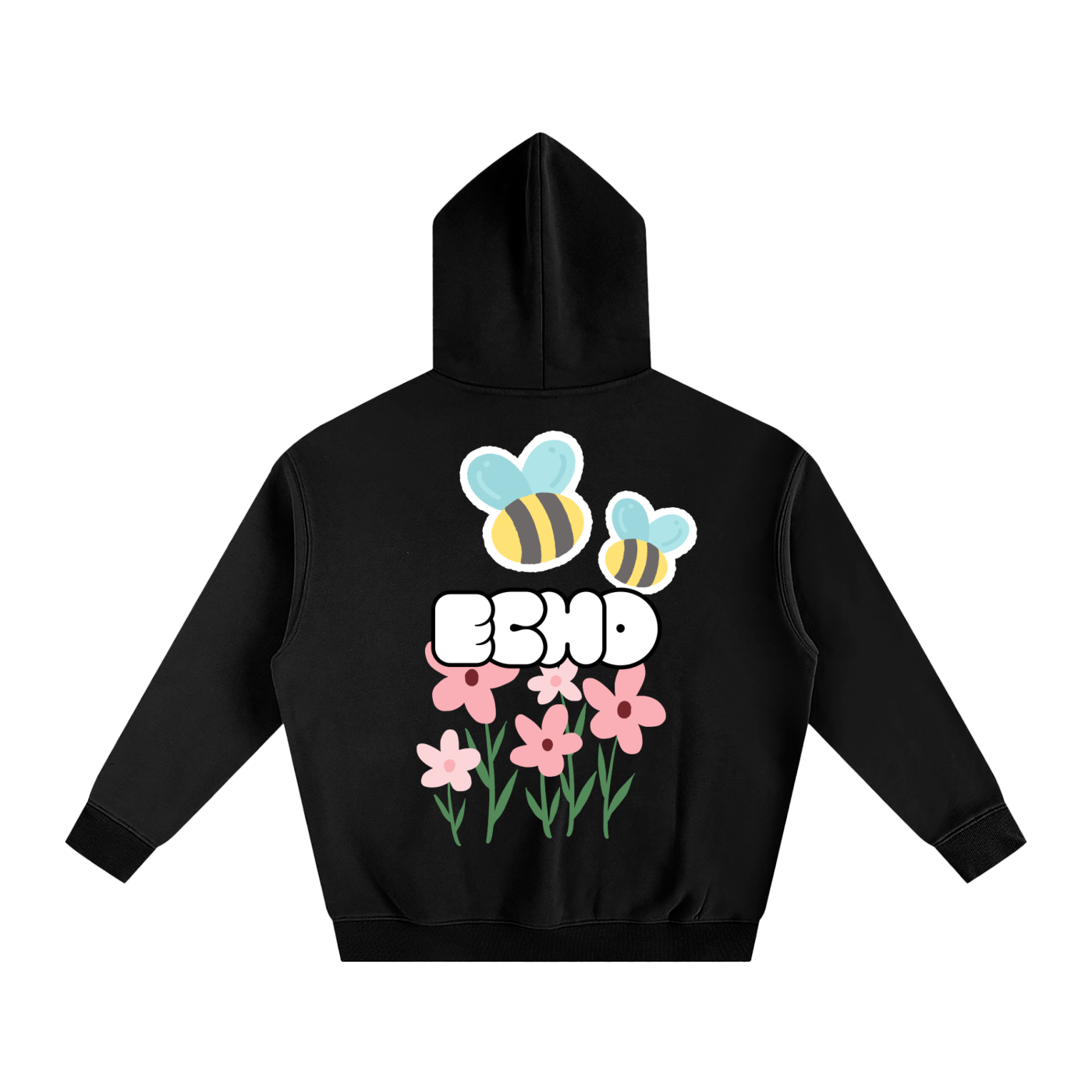 ECHO Oversized Fleeced Hoodie Spring Flowers