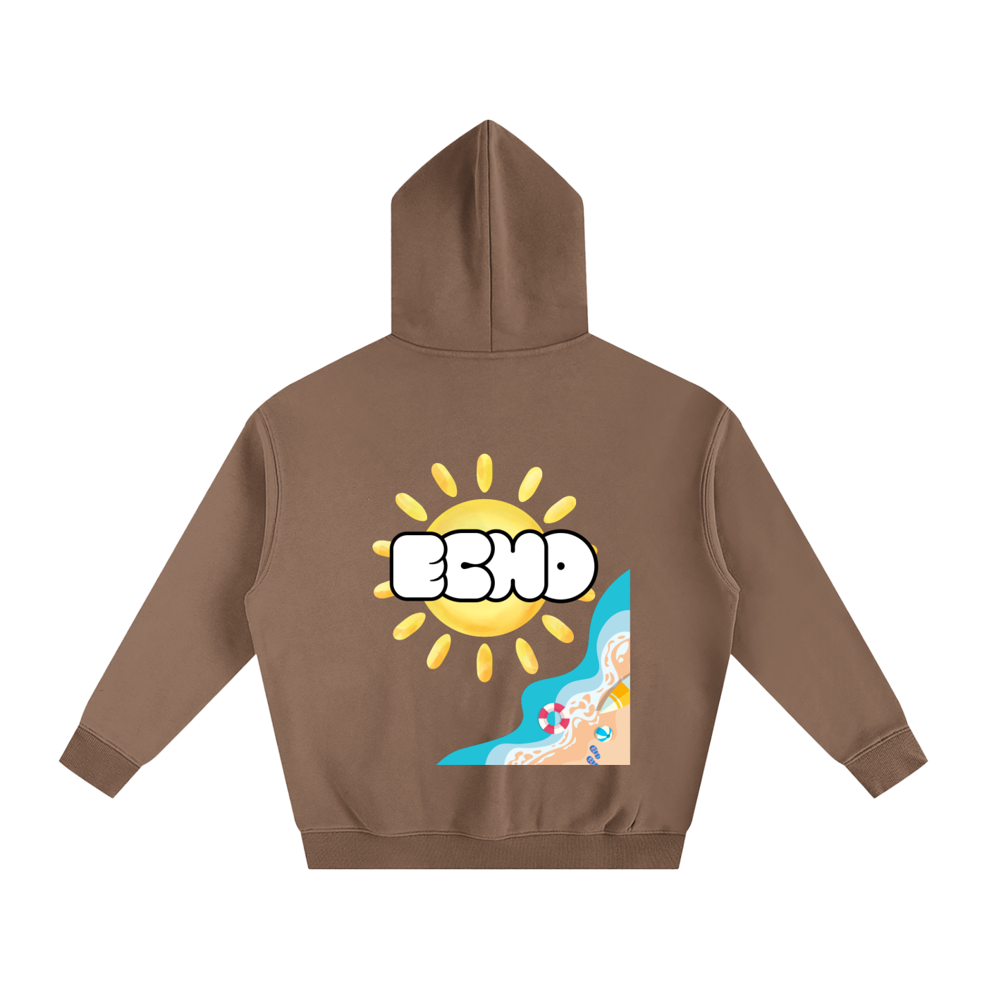 ECHO Oversized Fleeced Hoodie Waves
